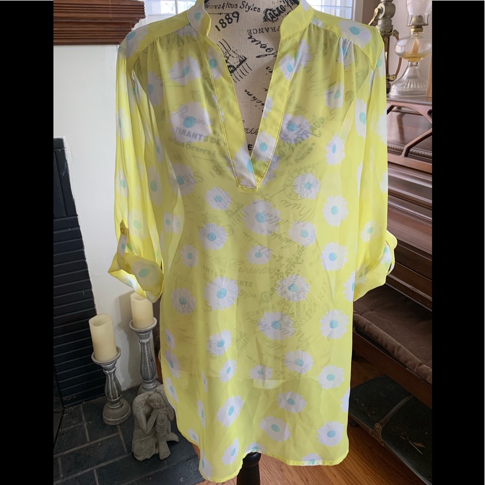 💛 Rue 21 xl blouse long sleeve rolled up sleeves